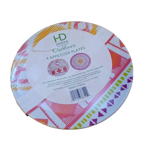HD Designs Outdoors Melamine 6” Appetizer Dessert Tapas Plates Lot of 8 - Picture 5 of 8